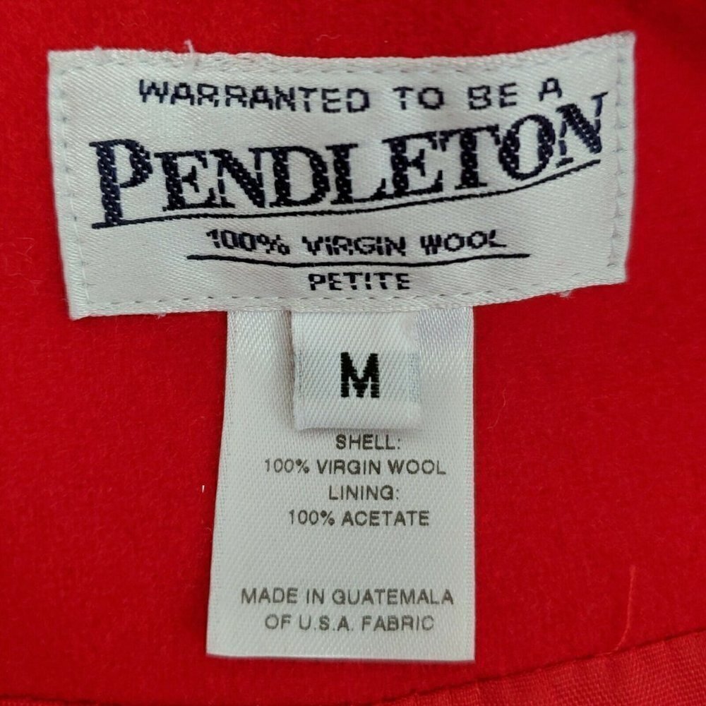 Pendleton Jacket Red Medium Virgin Wool Zip Up Mo… - image 6